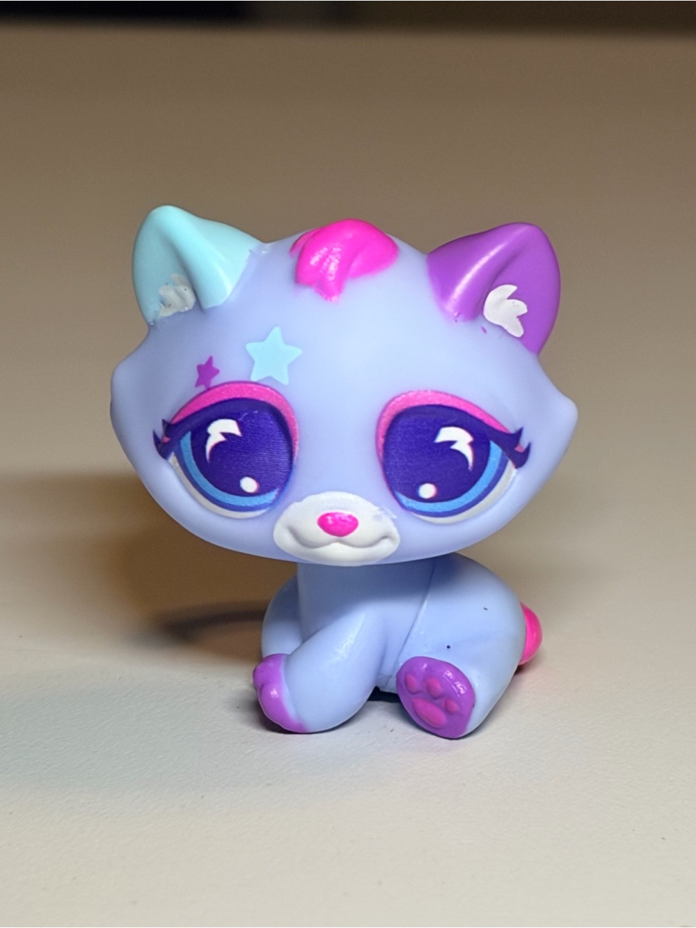 LPS- Lilac Cat Figurine Toy - Cute Purple Pet Collectible